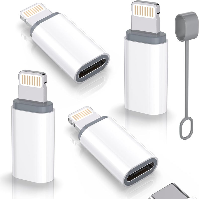 Thousover USB C Type C to Lightning Adapter MFi Certified 4 Pack 27W Fast Charging Support Data Sync,Lightning to USB Type C Cable Adapter for iPhone/iPad/for Airpods,with Anti-Lost Loop,Not for Audio/OTG - Image 1